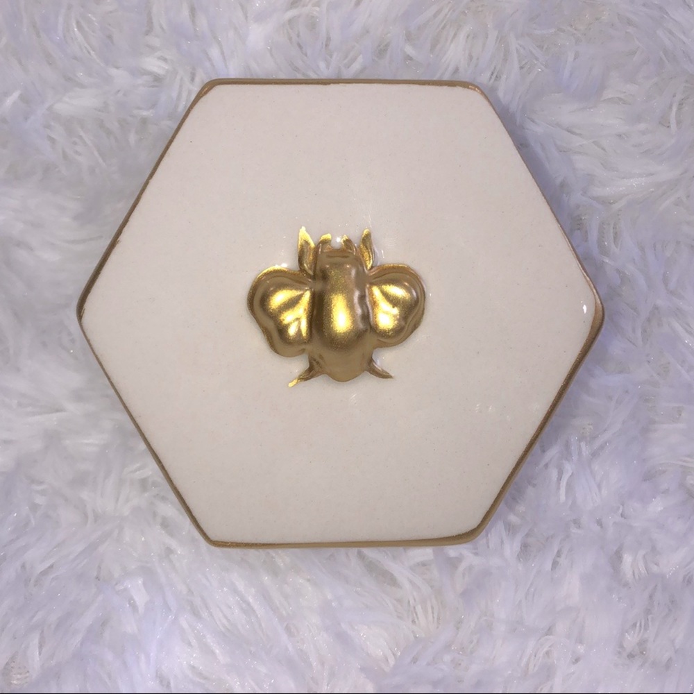 Cottagecore Gold Bumblebee Trinket Box